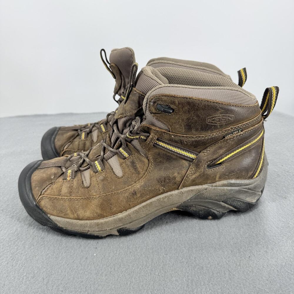 KEEN Targhee II Mid Waterproof Hiking Boots Mens 11 Brown Leather 1002375